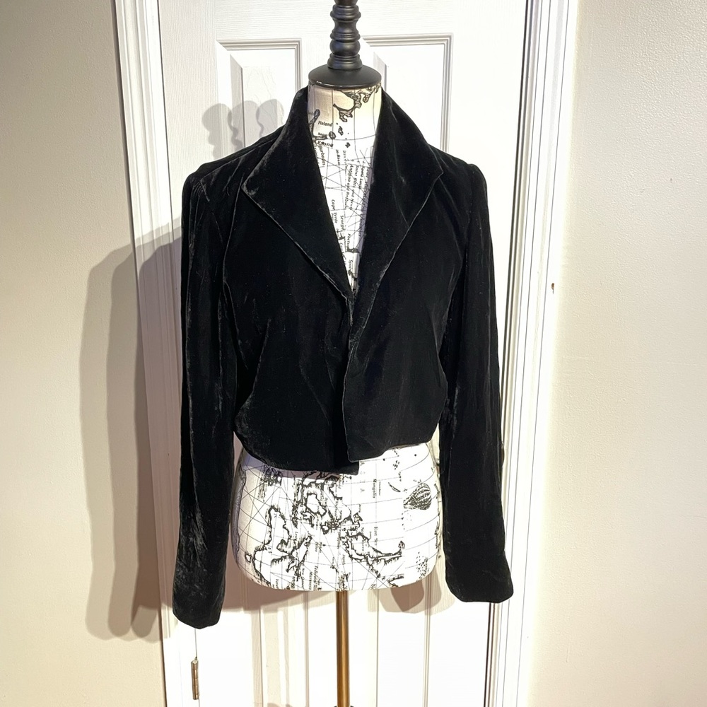 NWOT Dana Buchman Vintage Silk Velvet Crop Bolero cover Formal Evening velour 10